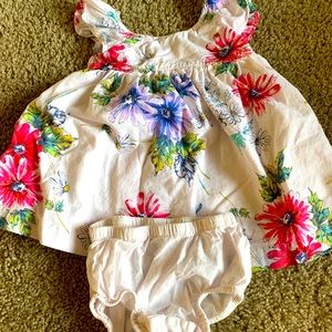 6-9 month white dress with white diaper cover